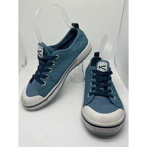 Keen Shoes Womens Elasa Crochet Sneakers 1018304 Blue Fabric Lace Up Size 6.5